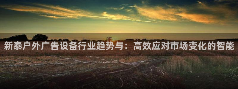 杏宇平台好吗：新泰户外广告设备行业趋势与