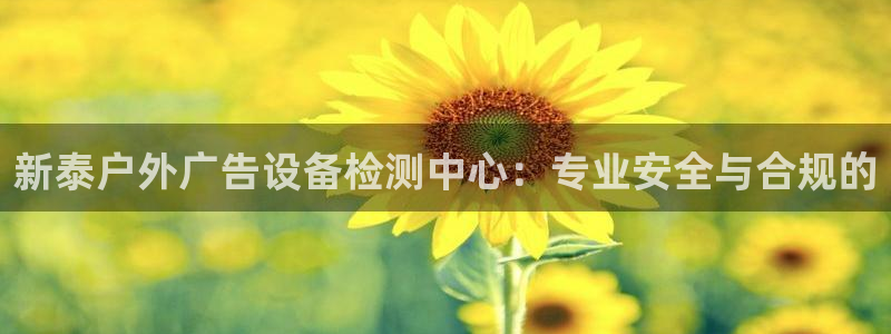 杏宇平台招商：新泰户外广告设备检测中心：
