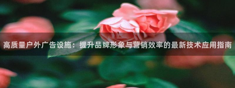 杏宇平台客服：高质量户外广告设施：提升品